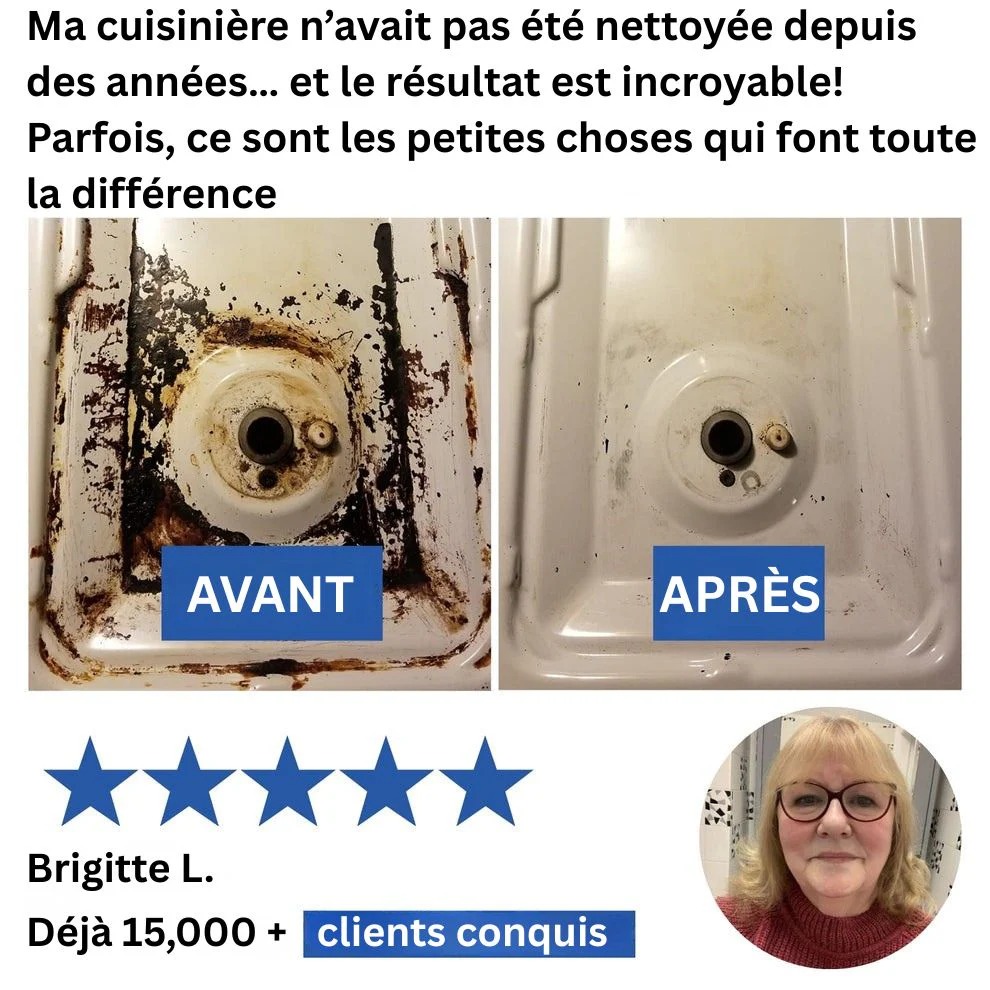 Plaque de cuisinière avant et après nettoyage à la vapeur